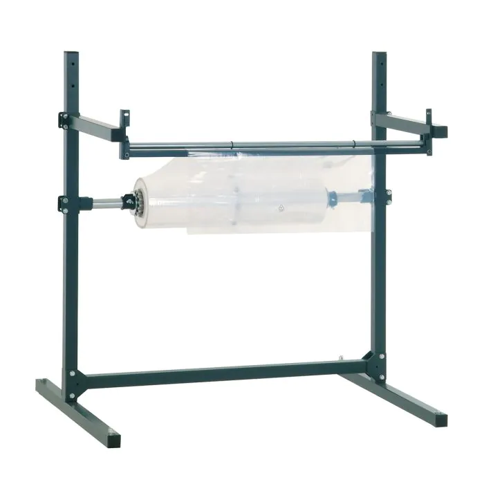 Produktbild von MERIGLARE Luftpolsterfolien Rollenspender Standgerät | 70 Cm Filmbreite, Verzinkt, Anti-Rutsch-Barrieren, Stufenlose Spannungskontrolle – Werkzeuglos Montierbar Für Lager & Versand