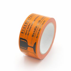 Warnklebeband | 50 mm x 66 lfm | Bruchgefahr! Nicht werfen! Vor N&auml;sse sch&uuml;tzen | Art. 4751